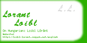 lorant loibl business card