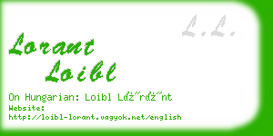 lorant loibl business card